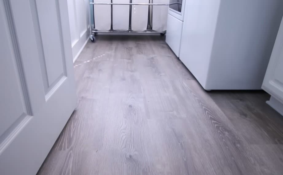 Luxury Vinyl Plank Flooring in a Laundry Room