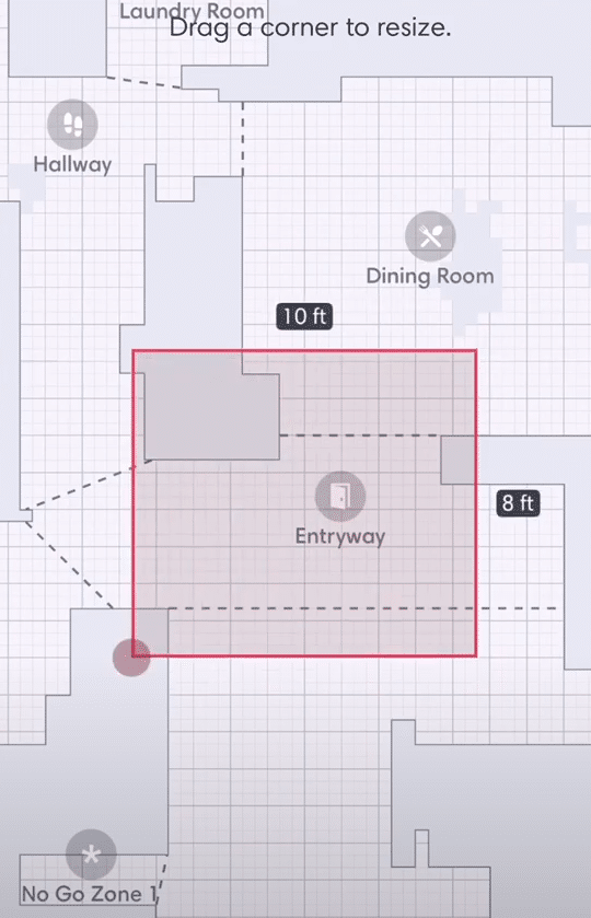 Roomba app no go zone