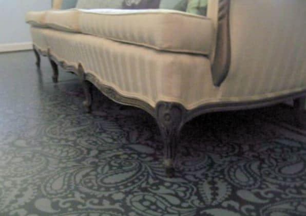 Stenciled Plywood Floor