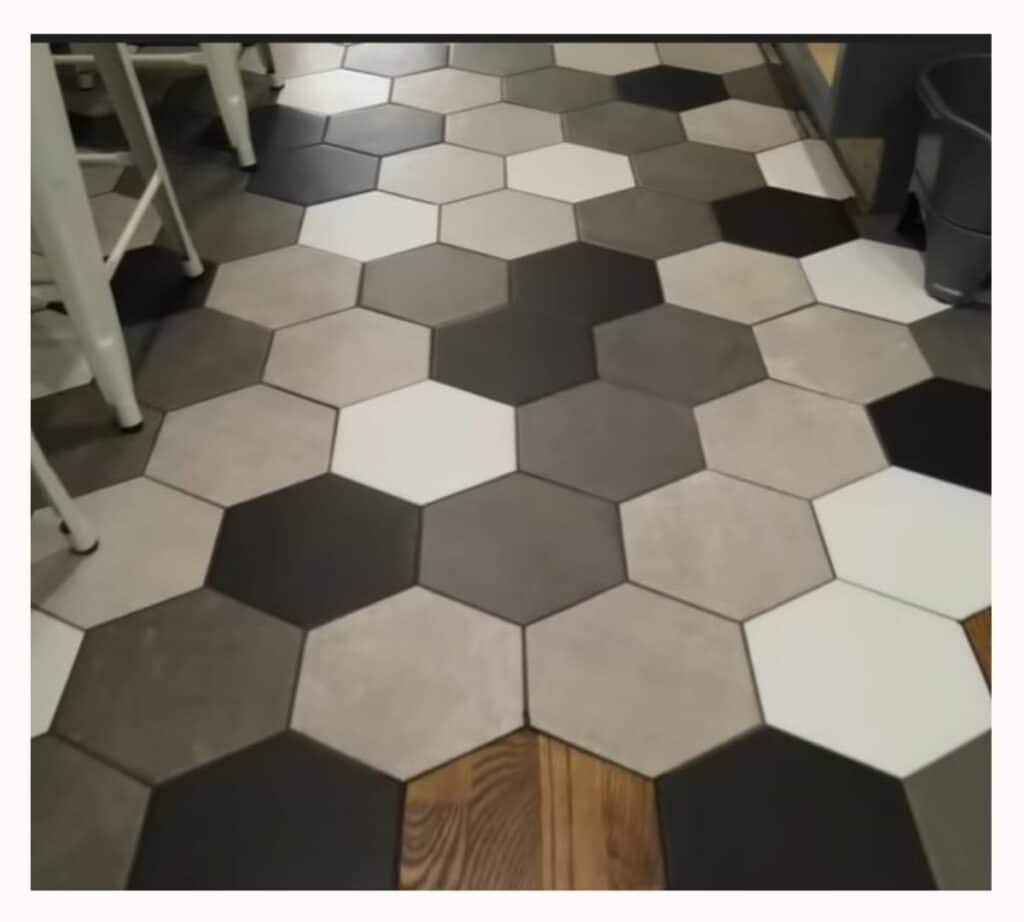 Hexagon tile patterns for floors