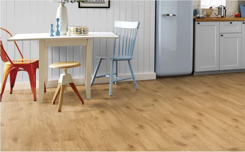 Karndean Light Brown Wood-Look Loose Lay Flooring in a Kitchen