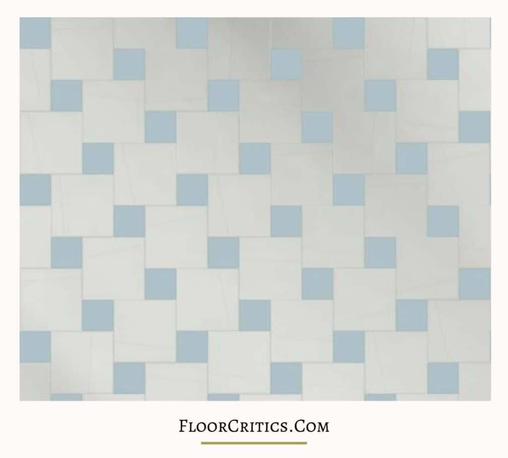 Pinwheel or hopscotch tile pattern